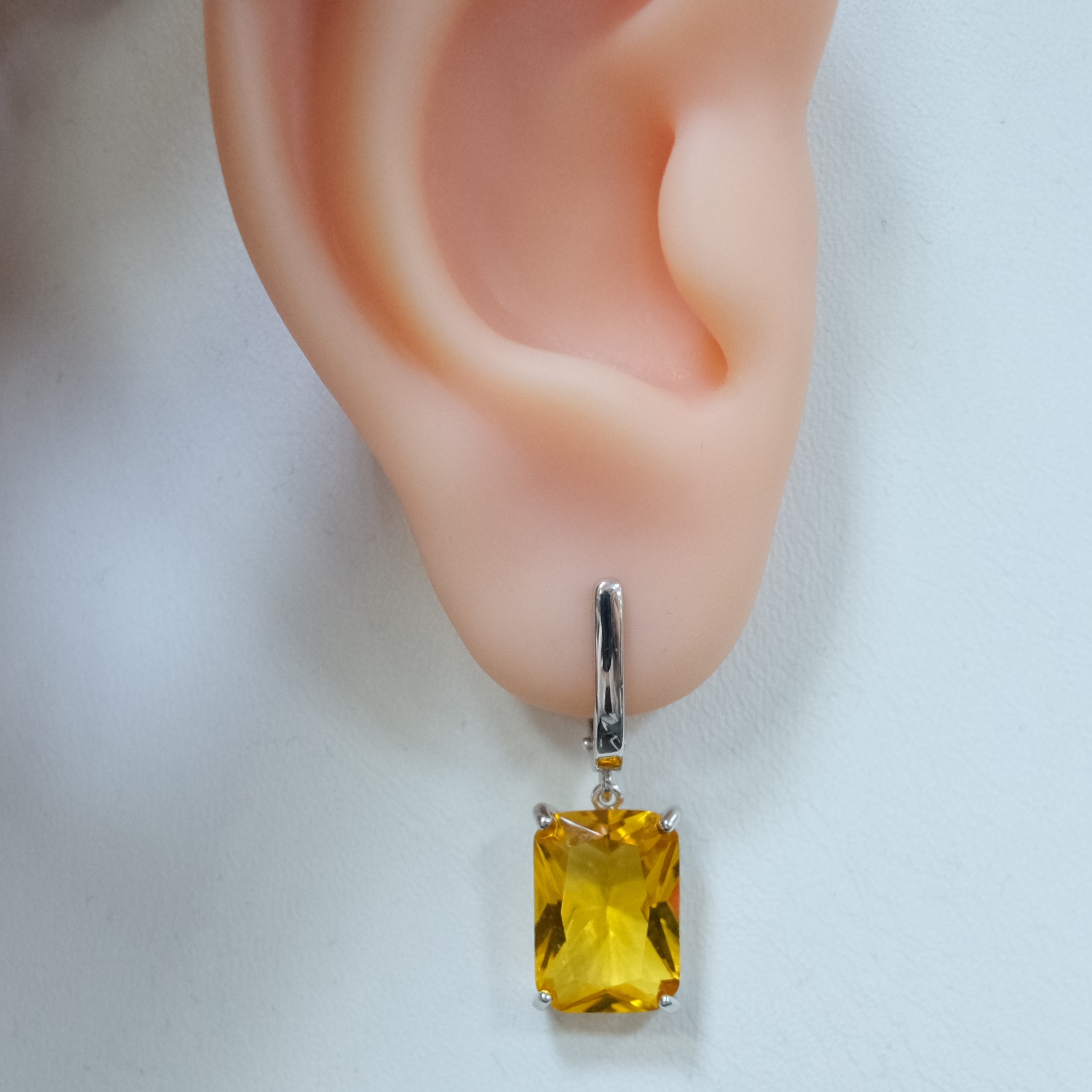 Серебряные серьги с цитринами